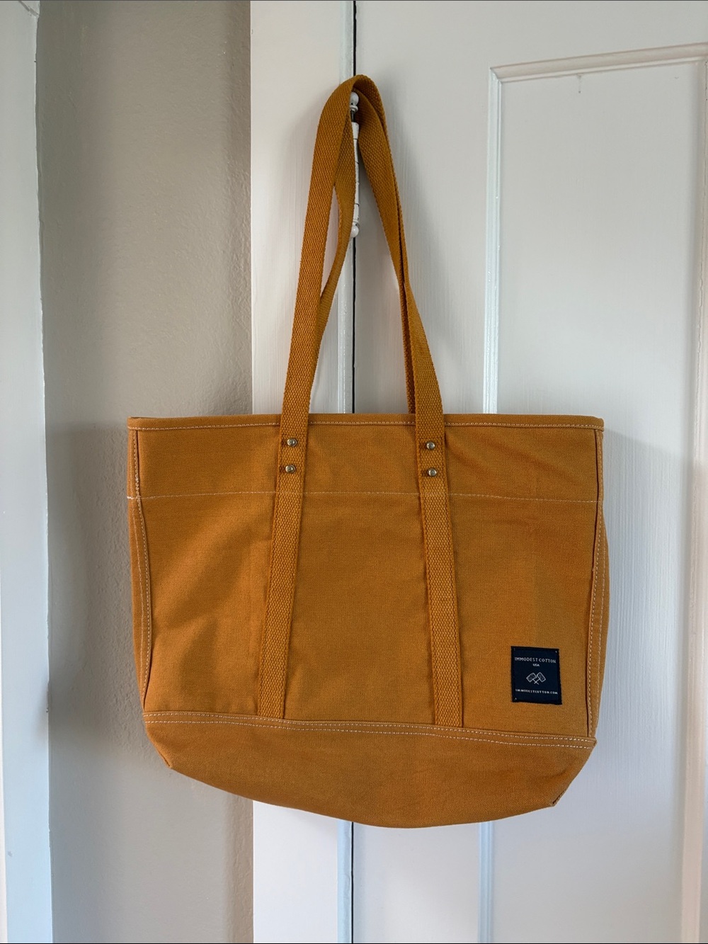 Immodest Cotton Mustard Small East West Tote New